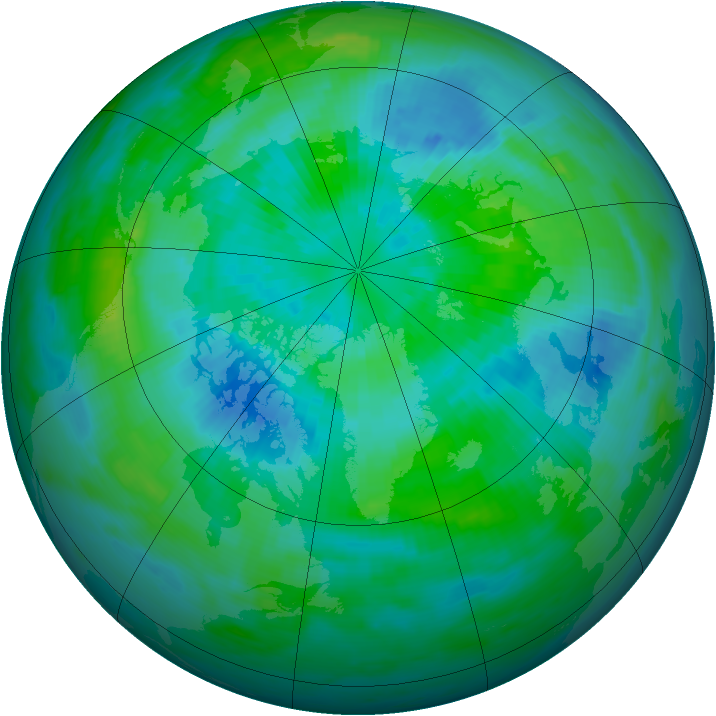 Arctic ozone map for 22 September 1988